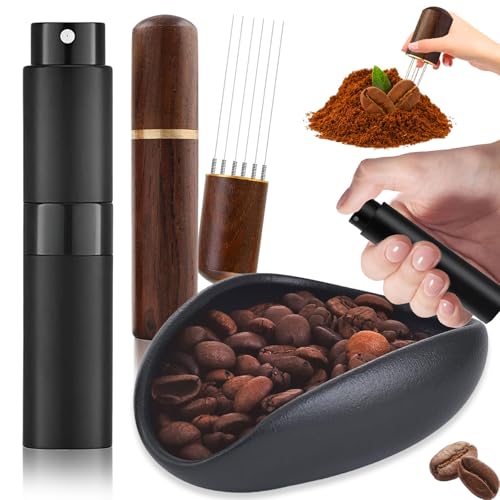 Oneroomone 3 Stück Kaffeebohnen Dosierbecher Set, Keramik Kaffee Dosierschale mit RDT Sprühflasche für Espresso Kaffeezubehör, Dosierschale Sprühflasche Geeignet Kaffeeliebhaber