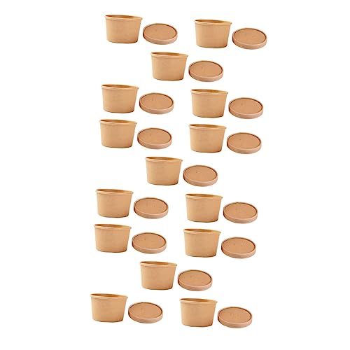 SOLUSTRE Fast Food Box Paper Takeaway Container Lid Stylish Round Shape Easy to Use