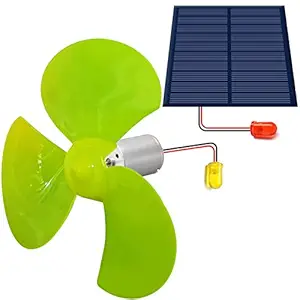 Science & Fun Solar Energy Wind Energy to Electricity Conversion Project kit - Solar Panel, Wind Mill Turbine, LEDs - Harvesting Solar and Wind Power