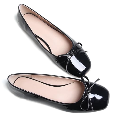 Image of Dear Time Women's Casual Foldable Ballet Flats Square Toe Ballerina Flats Shoes Comfortable