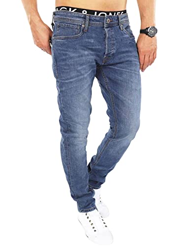 JACK & JONES Herren Slim/Straight Fit Jeans Tim Original AGI 010 (33W / 30L, Medium Blue Denim) – Ansicht 1