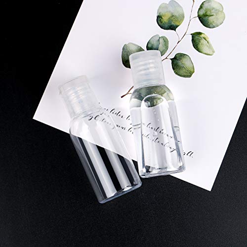 TrendBox 12 Pack Plastic Empty Bottles with Flip Cap for Shampoo, Lotions, Liquid Body Soap, Cream (1 oz / 30 ml)4