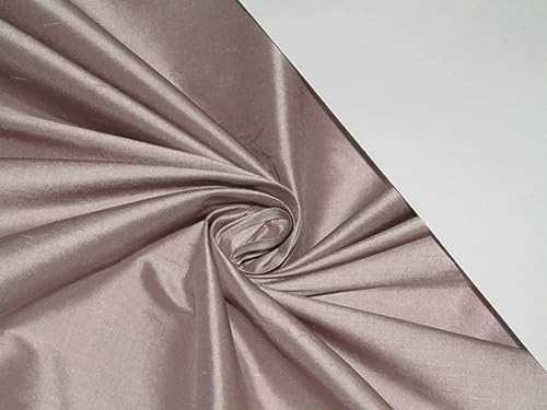 Tissu 100% pure soie Dupioni couleur mauve clair rouleau DUP383