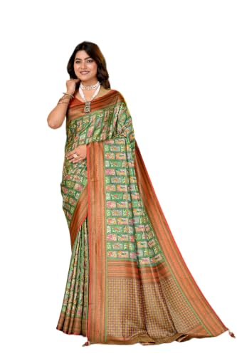 Navshanya Silk Satin Brocade Shikargah Animal Buta Saree