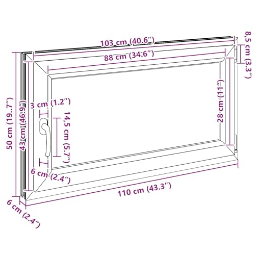 Fenêtre de sous-sol 110x50 double vitrage isolation thermique PVC anthracite de cave - 4
