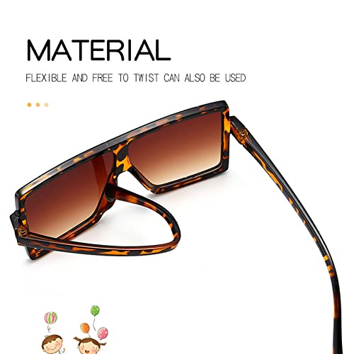 HMRGLMIE-Kid Sunglasses Girl Pink Leopard Frame Retro Mirror Gold Lens Sun Glasses Children Shades UV4002