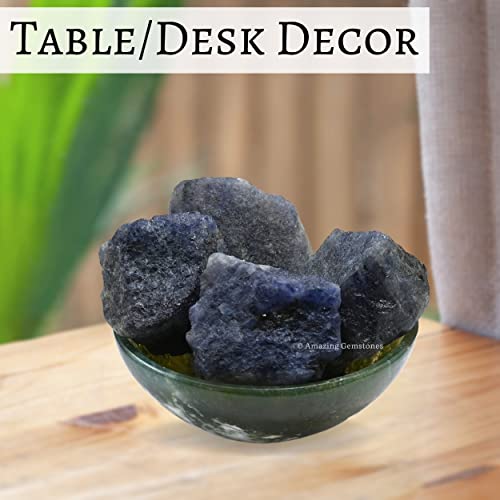 Image of Amazing Gemstone 2 Pieces Iolite Raw Crystals and Healing Stones, Natural Rocks for Tumbling and DIY Raw Stones and Crystals
