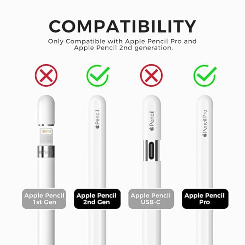 TRONWIN Apple Pencil Pro case,Classic Pencil Design Cover,Silicone Apple Pencil 2nd Generation case,Perfect Grip Apple Pencil Pro Sleeve (Grey) by TRONWIN - Image 2