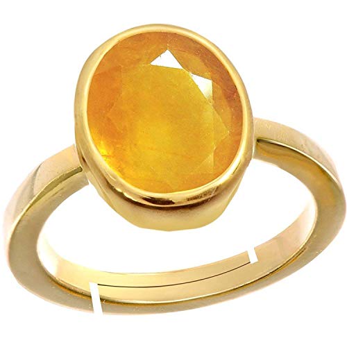 Bague saphir jaune Pukhraj en pierre précieuse naturelle de taille Small AMZ14489