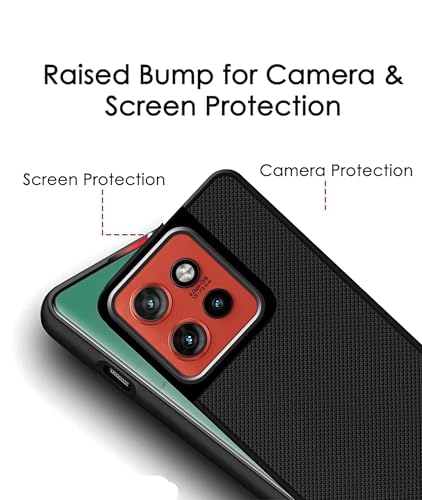 Image of Silicone Back Cover Case Compatible For Motorola Edge 50 Neo 5G (Textured Grip Design | Camera Protetion | Slim and Light Weight | Soft Touch and Feel | Black) (Moto Edge 50 Neo 5G)