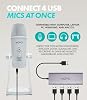 Movo USB Podcast Equipment Bundle for 4 – USB Interface with 4 UM700 Condenser Microphones – 4-Port Powered Hub for Streaming, Podcasting, Interviews (White) #2