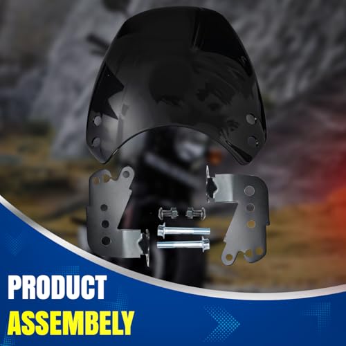 Image of OTO2EYE Hunter 350 Visor Glass | Unbreakable Headlight Bolt Visor | Windshield Protector| Wind Deflector for Bike Styling Fairing Kit (Glass) (Glass Visor)