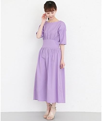 Amazon Co Jp Kbf Kbf レディスワンピース Kbf ウエストタックデザインボリュームワンピース L Purple One 服 ファッション小物