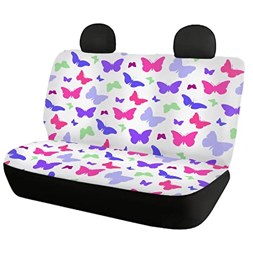 Image of Modysero Funny Butterfly Design Custom Fitted Car Seat Cover Full Set Soft Durable Automotive Seat Cover for Women All Season Full Coverage Decor Accessories Universal Fit Most Cars