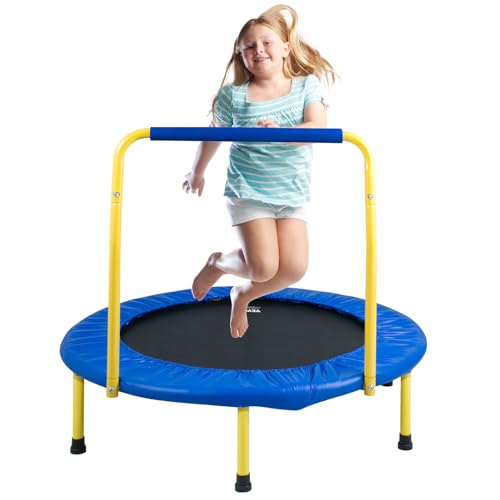 VEVOR 3FT Trampoline for Kids, 36" Trampolines Indoor/Outdoor Trampoline for Toddlers, Foldable Mini Baby Jump Toy with Foam Handle, Recreational Trampolines Birthday Gift for 3+ Years Kids by VEVOR - Used condition - US$40.76
