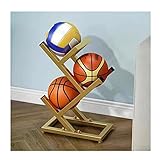 Estante vertical de metal para almacenamiento de pelotas deportivas, organizador duradero para uso en interiores y exteriores, sostiene balones de baloncesto, voleibol y fútbol