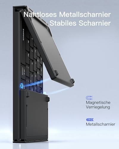 Inateck tragbare Bluetooth-Falttastatur, Tastatur Maus Set – Ansicht 6