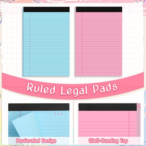 6 Pack Legal Pads Notepad 5 x 8 Inch Note Pads with 30 Sheets Narrow Ruled Lined Scratch Memo Writing Pads for School Office Work Business image 1