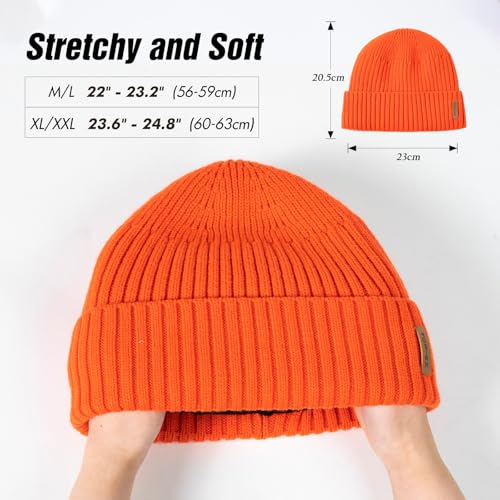 Image of TOP-EX DryKnit Waterproof L /XL /XXL Winter Fleece Lined Beanie Hat for Men Women Warm Knit Watch Skull Cap Cold Weather
