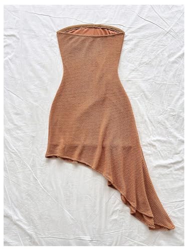 Floerns Women's Summer Sundress Metal Starfish Asymmetrical Hem Tube Beach Vacation Clothes2