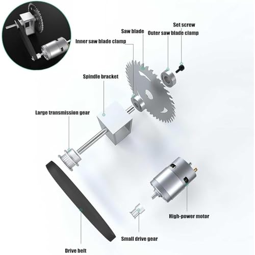 Mini Multifunctional Table Saw, 2025 New Desktop Electric Saw Cutter, Portable Liftable for Wood Cutting, 16MM Adjustable Cutting Depth, 7 Speed Adjustable Power Supply (with Flexible shafts) - Image 4