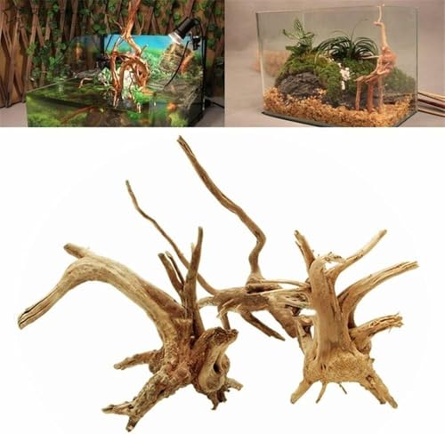 1 x natürliches Aquarium-Treibholz, Zweige aus Holz, Aquariumstamm, Treibholz, Dekoration, Pflanzenstumpf, Aquarium-Dekoration, thematische Ornamente, verschiedene Größen (8–10 cm)