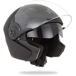 Cascos Estilo Cafe Racer AMX AWAX Elite Casco de Moto, Hombre, Nero Opaco, S