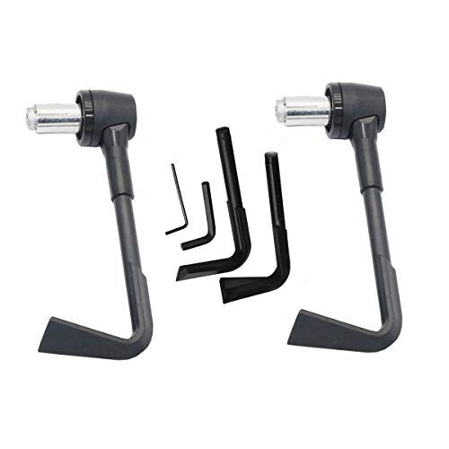 ONGMEIL 7/8"オートバイ アルミニウム合金 レバー保護ガードCNC 調節可能な ハンドルバーがブラシレバーのプロガードを終了 22ミリメートルオートバイハンドルバープロテクター 22mmオートバイ用 (Black)