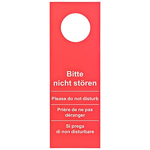 100 pezzi porta segno hotel si prega di non disturbare – Zimmer aufraeumen Rosso/Verde (Versione Grande – 28 cm di lunghezza)