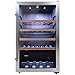 Produktbild Tronitechnik® Weinkühlschrank, Getränkekühlschrank, Minibar, Mini-Kühlschrank leise, 126 Liter, 63 Flaschen, Wein Kühlschrank Edelstahl-Optik, mit LED Licht & Holzeinschübe freistehend