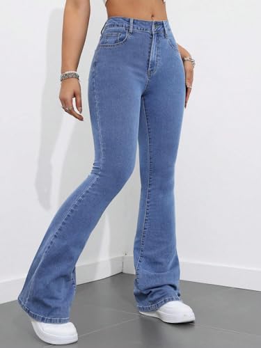 Image of KOTTY Women's Flared Jeans|High Waist Bootcut|Wide Leg|Bell Bottom Denim for Trendy & Comfortable Fit