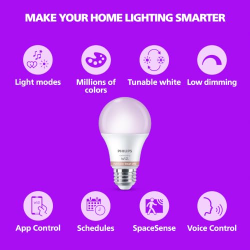PHILIPS Smart Lighting Connected Light Bulbs, 2-Pack, Color A19 60W 800LM E26 Indoor LED Lights, Smart Bulbs with Motion Detection, Control with Voice or App - image 2