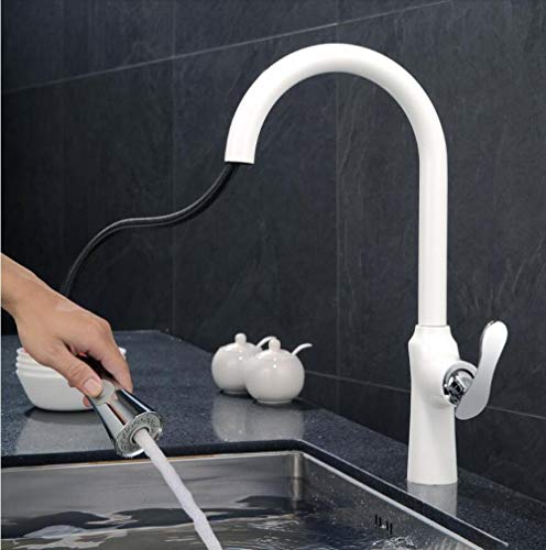 Grifo de cocina de latón macizo cromado con caño extraíble y diseño elegante 3