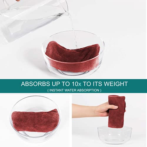 Image of Sassoon Venir Microfiber Hair Wrap Towel for Women (Crimson Color, Free Size) with Smooth Texture Super Absorbent Quick Dry Hair Turban for Drying Hair
