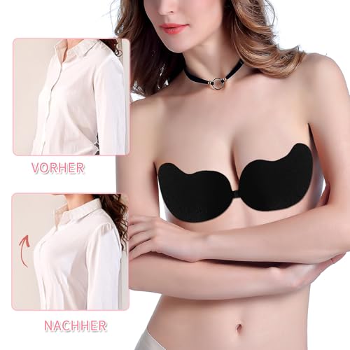 Pinkswan Lot de 2 soutiens-gorge auto-adhésifs, push-up, doux pour la peau, soutien-gorge collant, sans bretelles, dos nu, soutien-gorge adhésif invisible pour robe de soirée, robe de mariée, maillot – vue 3