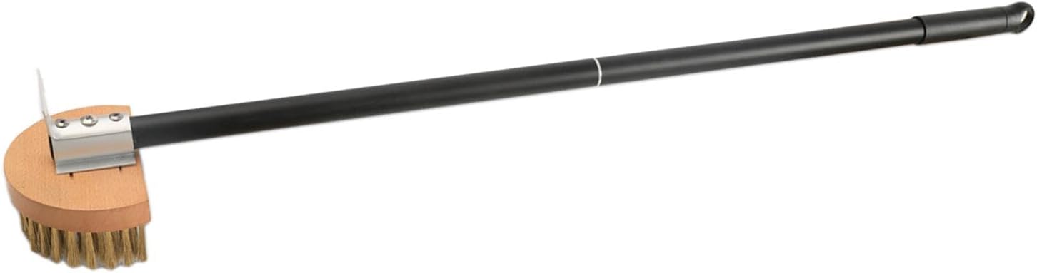 Pizza Oven Brush Copper Brush Practical Long Handle Restaurants BBQ Detachable 1Piece W/Scrapers Oven Tool Pizza Stone Brush, B