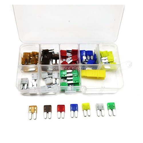 Mini M2 Auto Long pin Fuse, Combination kit, 5A 7.5A 10A 15A 20A 25A 30A, auto Fuse, Combination and Drawing Tool (Color : 70PCS)