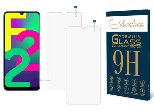 Image of GlassVerse PureView Tempered Glass for Samsung Galaxy F22 4G | Crystal Clear, 9H Hardness Screen Protector, Edge to Edge, Case Friendly, Hassle-less Installation Kit Included. (Pack of 2)