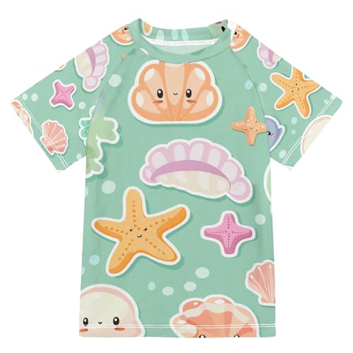 Light Blue Jellyfish Bathing Suit Kids UV Protection Football Sports Shirt Swimwear Beach Tops 3T