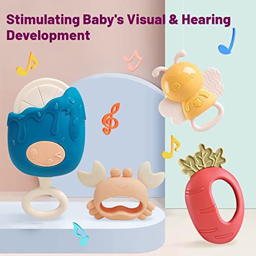 Baby Rattle Teething Toys,Infant,Newborn Teether Gift Set (13 Pcs) W Storage Box For 0-3-6-9-12 Months Boys Girls,Montessori Developmental Sensory Soft Silicone Chewing Grab Shaker,New Born Essentials #TOP3