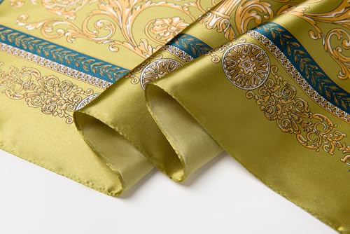 Image of 35 inch Men's Silk Cowboy Scarf - Oversized Western Bandana Neckwear, Large Square Scarf with Gift Packaging