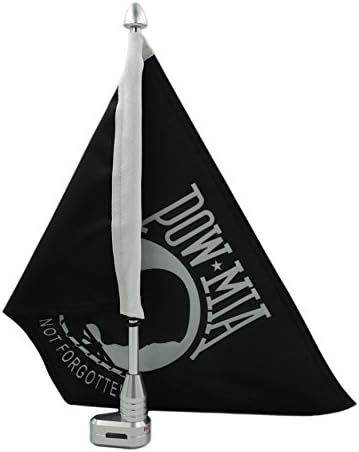 Hot Rides Rear Fixed Aluminium Alloy Motorcycle Flag Mount Kit with 10" x 15" Flag for Honda Goldwing GL1800 2001-2012 1 Set (POW MIA)