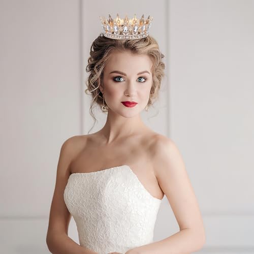Corona de novia con rhinestones ligeros para accesorios de cabello 5