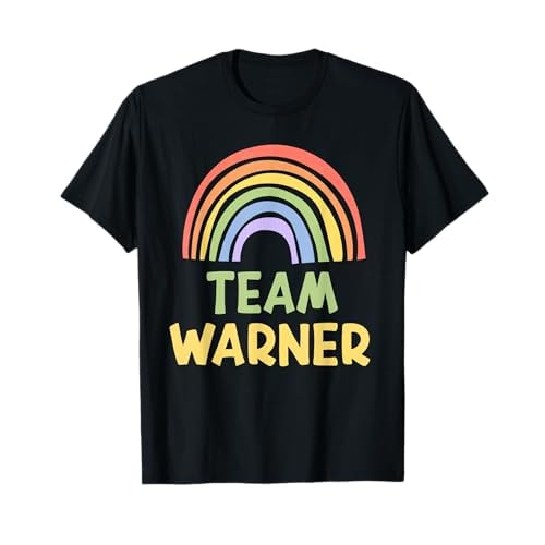 Happy Colorful Team Warner Rainbow Pride Green Yellow Camiseta