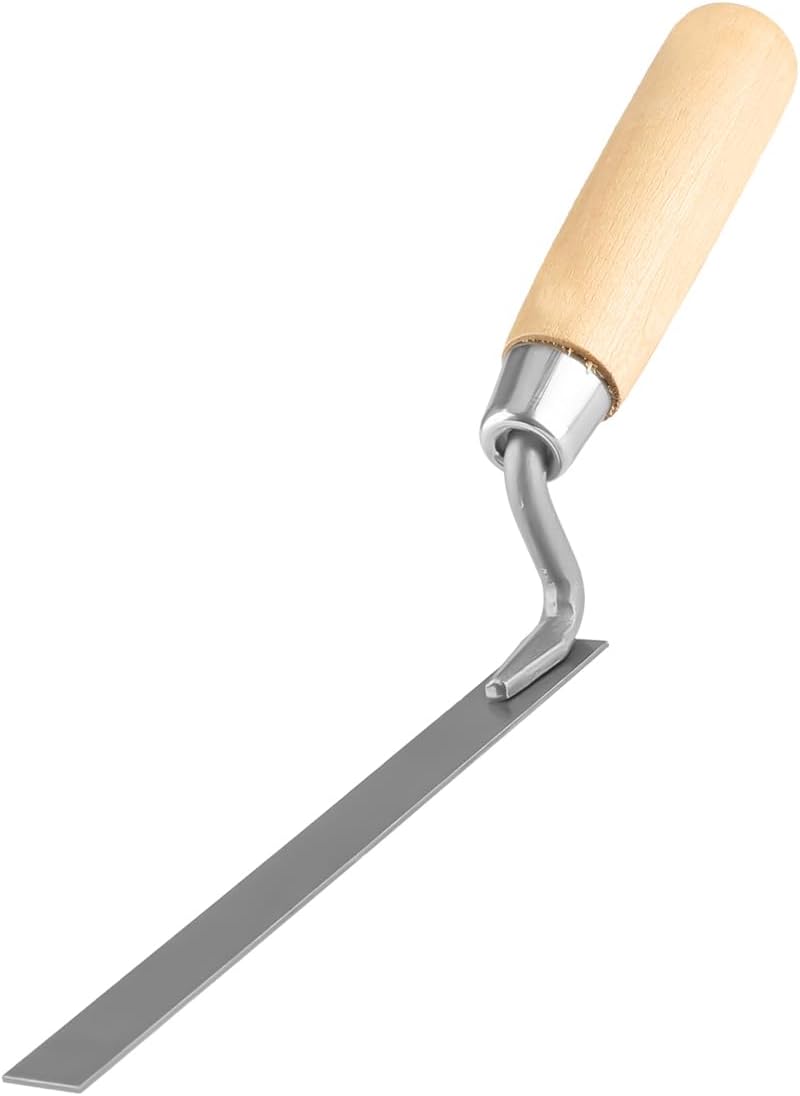 15mm Pointing Trowel Brick Jointer, Stainless Steel Mortar Cement Tool with Wood Handle for Professional Bricklaying and Tile Grouting