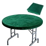 Klmnop 49 Inch Green Velvet Poker Table Cover, Round Table Tablecloth for Card Games, Noise Reducing Slip Prevention Cloth for Mahjong Board and Dice Playing(Green)
