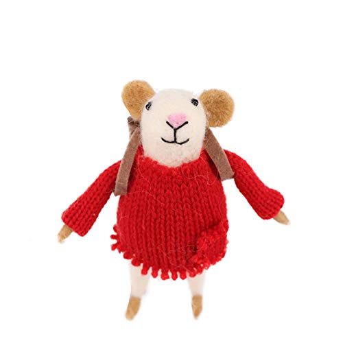 B & D Combined Inc. Mice Animal Ornaments, Nordic Figure, Plush Elf Toy, Home Decoration, Winter Table Ornament, Christmas Decorations, Holiday Presents 100% Pure Wool Handmade Animal Ornaments #TOP2