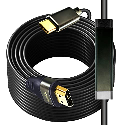 USB C to HDMI Cable 25FT 4K30HZ,Thunderbolt 3/4 to HDMI Cable Compatible with Galaxy S22 /S20, MacBook Pro/Air 2020, iPad Pro 2021/2020, Surface Book 2, XPS 15,iphone15 pro and iphone15pro max