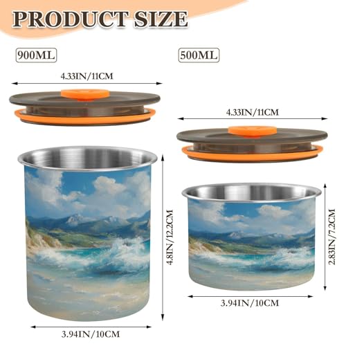 Envase hermético de acero inoxidable para café Blueangle 500ml miniatura 2