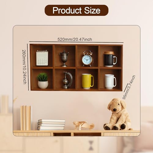 Étagère murale en bois à 8 cubes pour objets de collection et tasses - 5